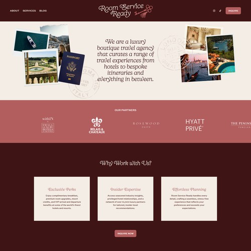 Room Service Ready — Custom Branding & Luxury Website Design